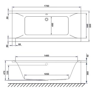 Акриловая ванна Excellent Savia Duo 170x80 WAEX.SAD170.80WH без гидромассажа